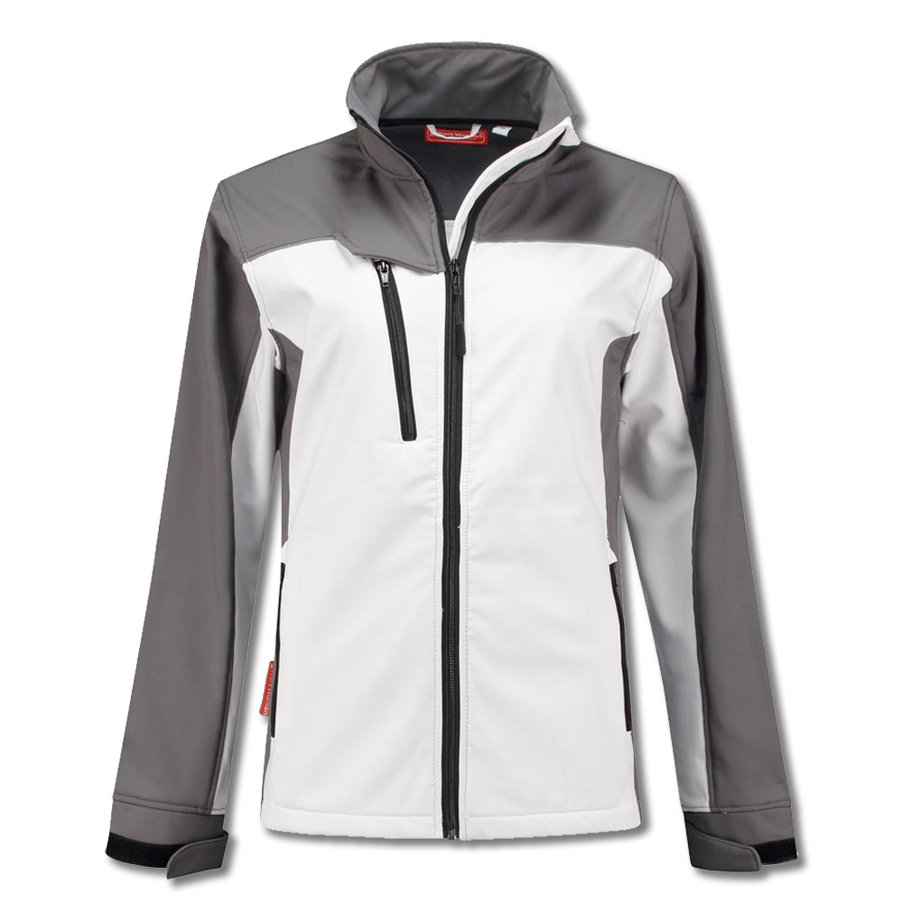 Softshell jack dames (wit-grijs)