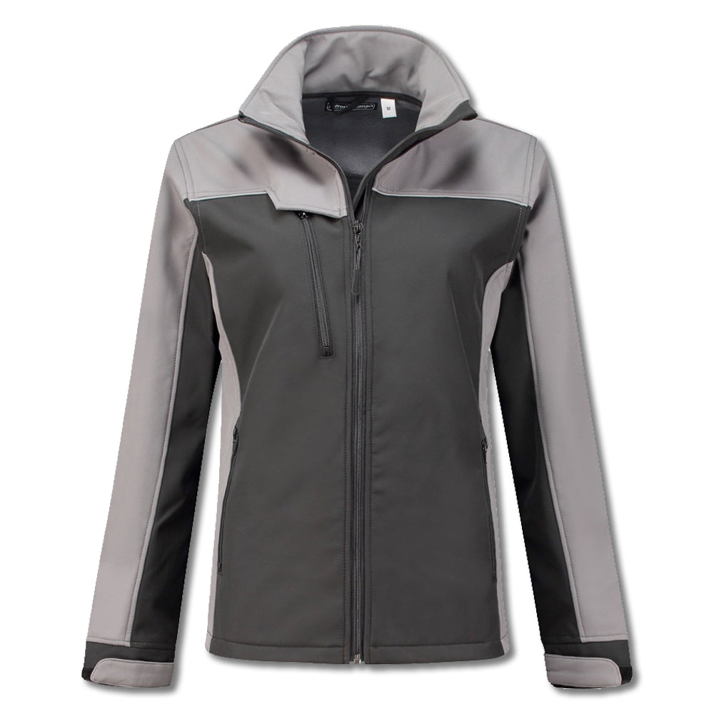 Softshell jack dames (zwart-grijs)