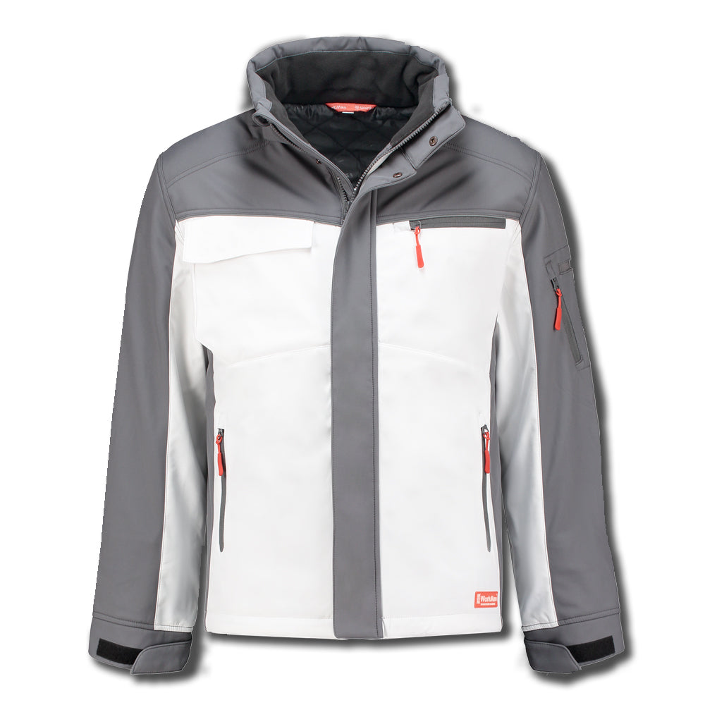 Softshell winterjack (wit-grijs)