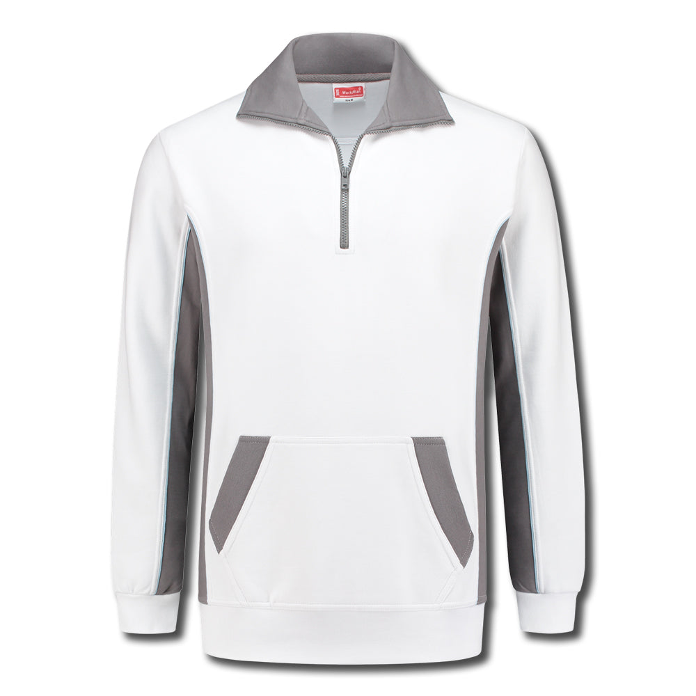 Zipper Sweater (wit-grijs)