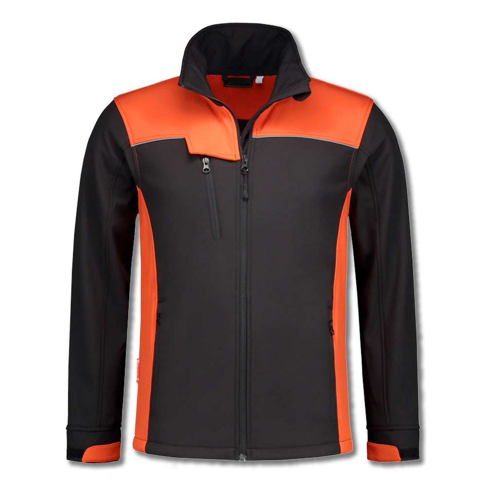 Softshell jack (zwart-oranje)