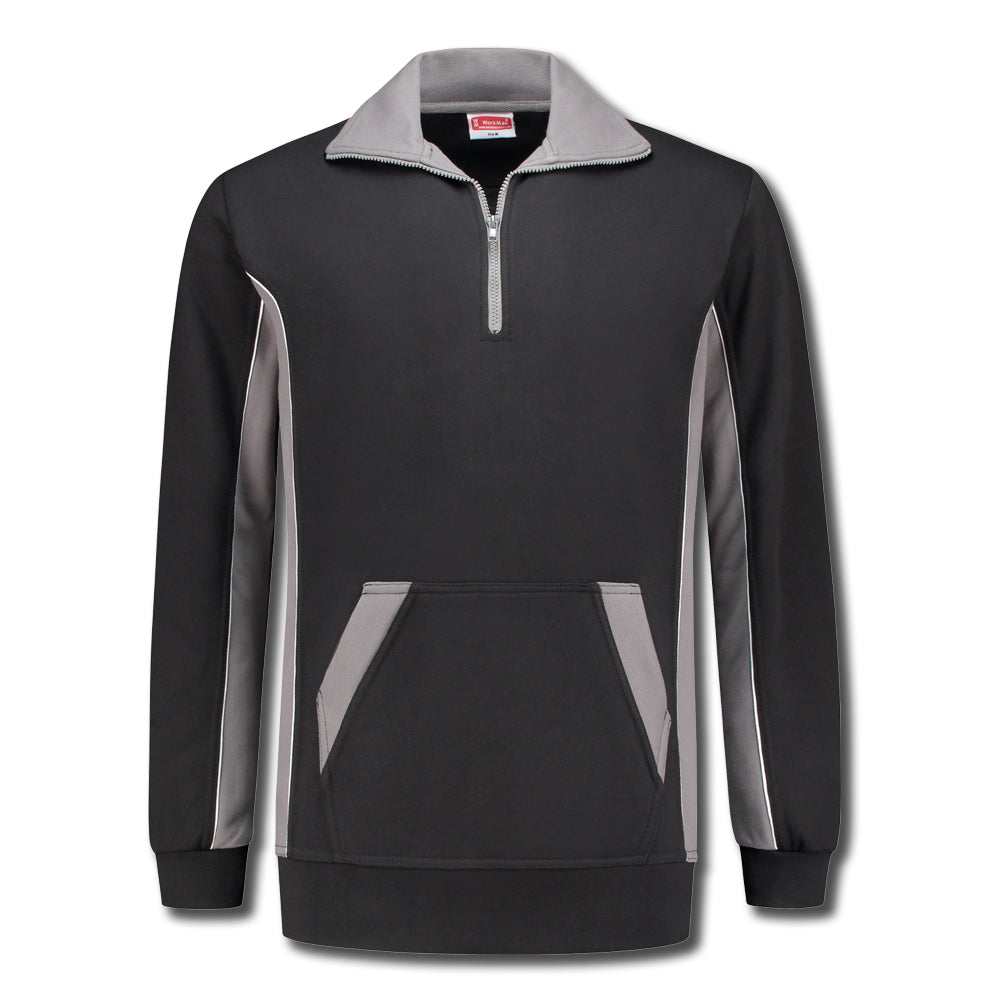 Zipper Sweater (zwart-grijs)